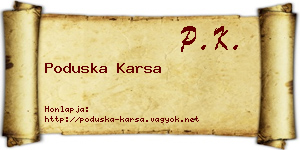 Poduska Karsa névjegykártya